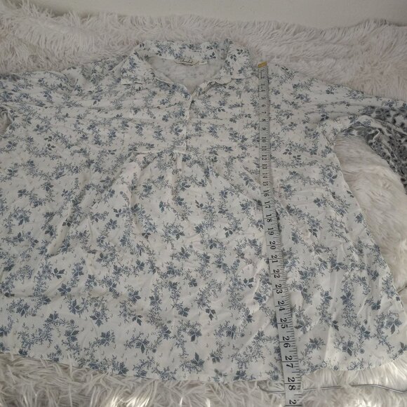 Caffe Marrakesh Boho Peasant Floral Blouse with Lace Accent Sleeves - Picture 5 of 8